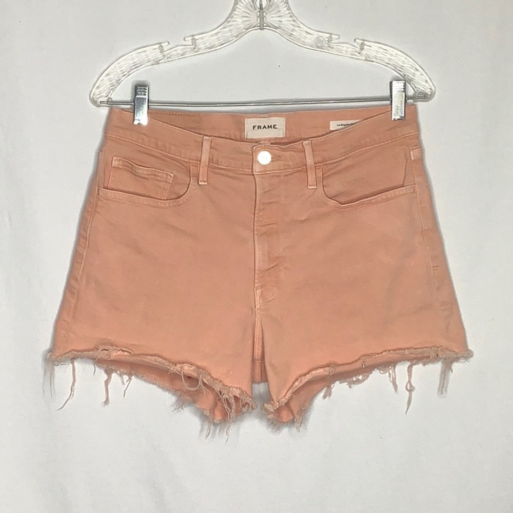 Frame Denim Le Brigette High Rise Raw Hem Shorts Size 29